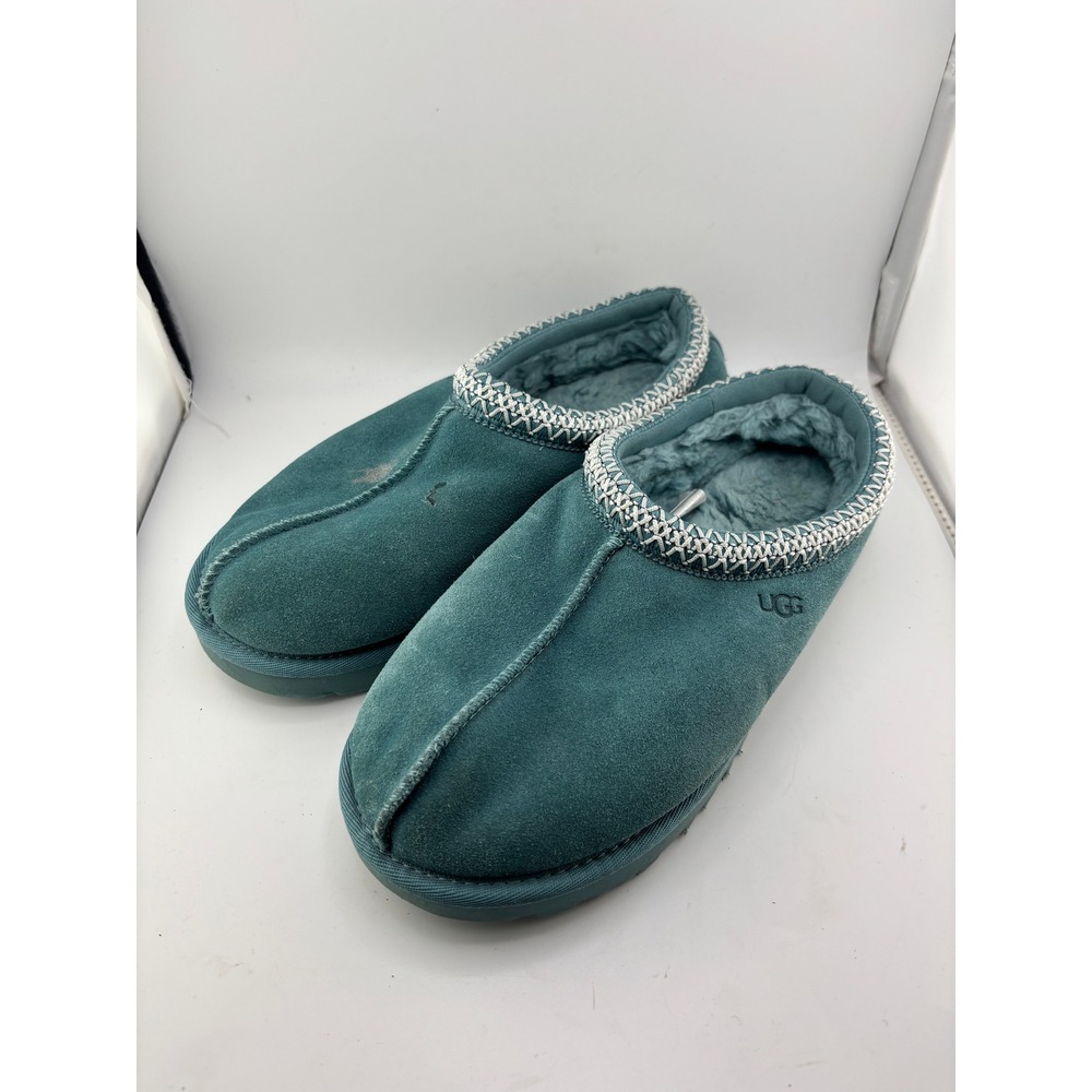 UGG Tasman Teal Blue Suede Slippers Women Size 8 5955